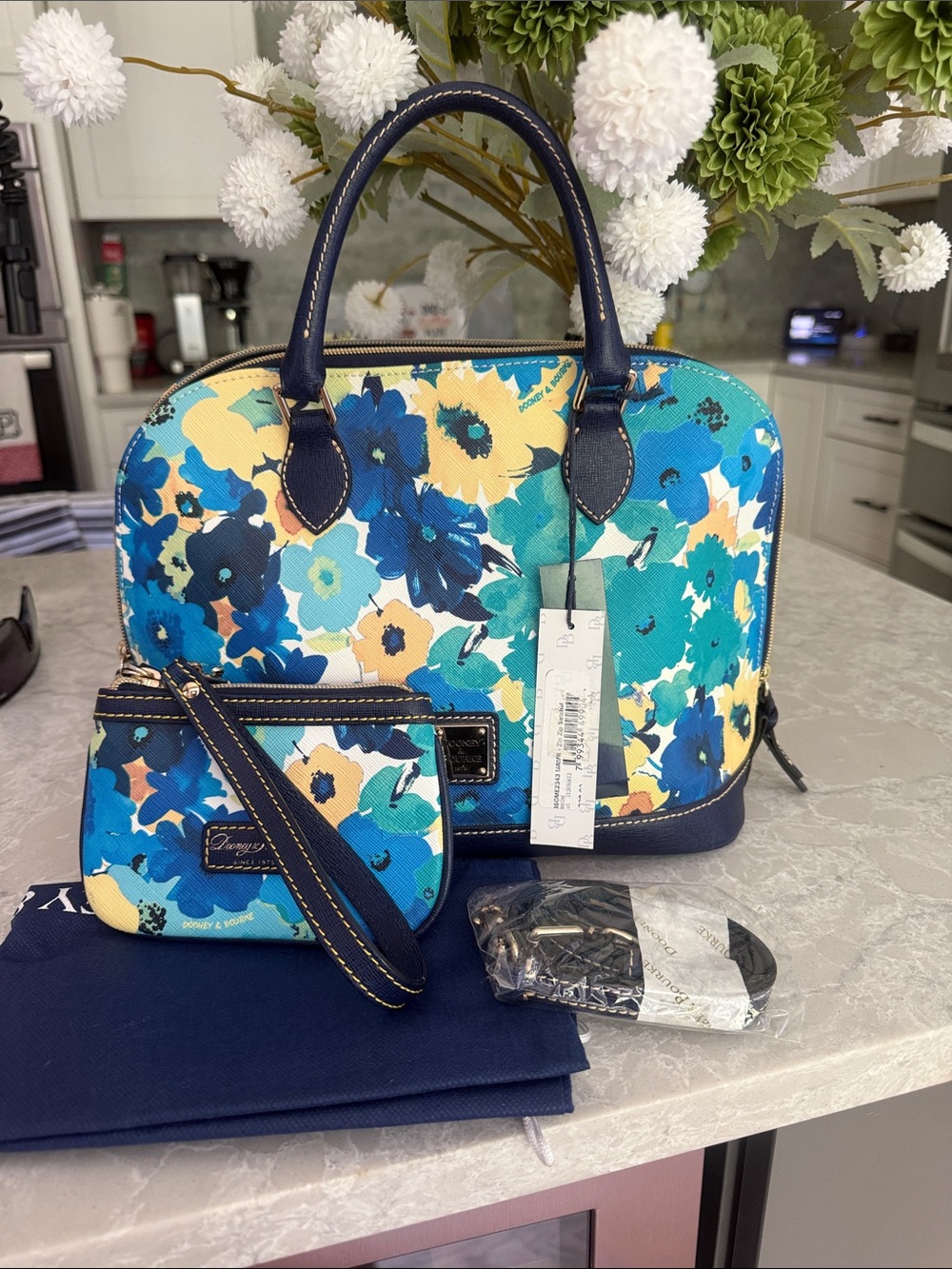 Dooney and Bourke floral Somerset zip zip Dome satchel with matching wristlet
